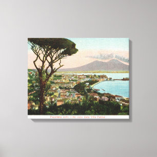 Toile L'Italie vintage, baie de Naples et de mont Vésuve
