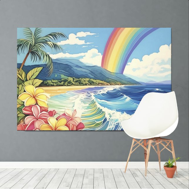 Toile Lithographie de style vintage Art Tropical XL (Créateur téléchargé)