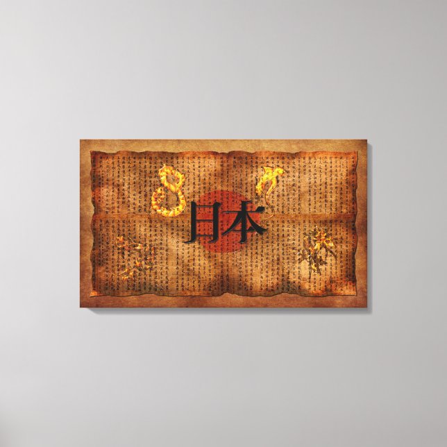 Toile LITTÉRATURE JAPONAISE Poster d'art de style antiqu (Recto)