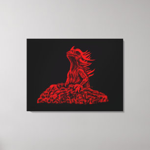 Toile Little red Dragon