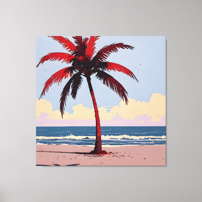 Toile Littoral Crimson (Recto)