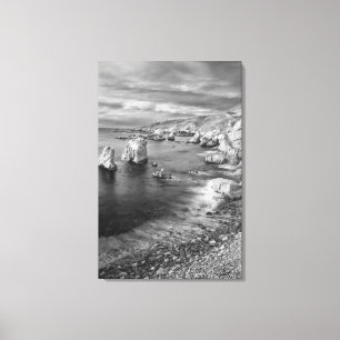Toile Littoral de la plage en N&B, Californie