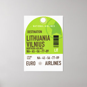Toile Lituanie Vilnius billet de voyage