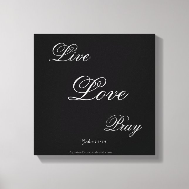 Toile Live Love Pray Christian (Recto)