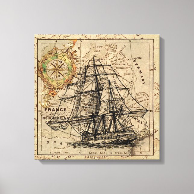 Toile Livraison vintage Et Carte (Recto)