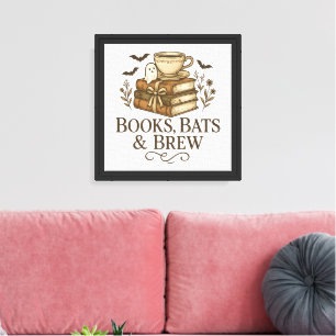 Toile Livres, Chauves-Souris & Brasserie Halloween Autom