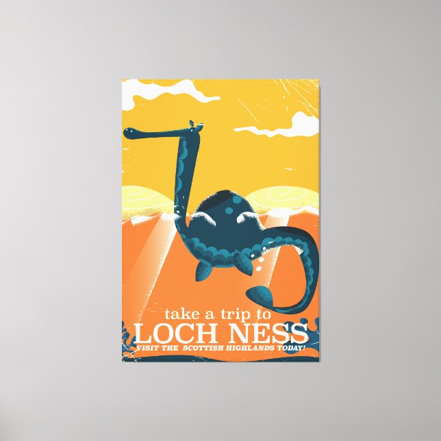 Toile Loch Ness Scotland Highlands Monster vintage (Recto)