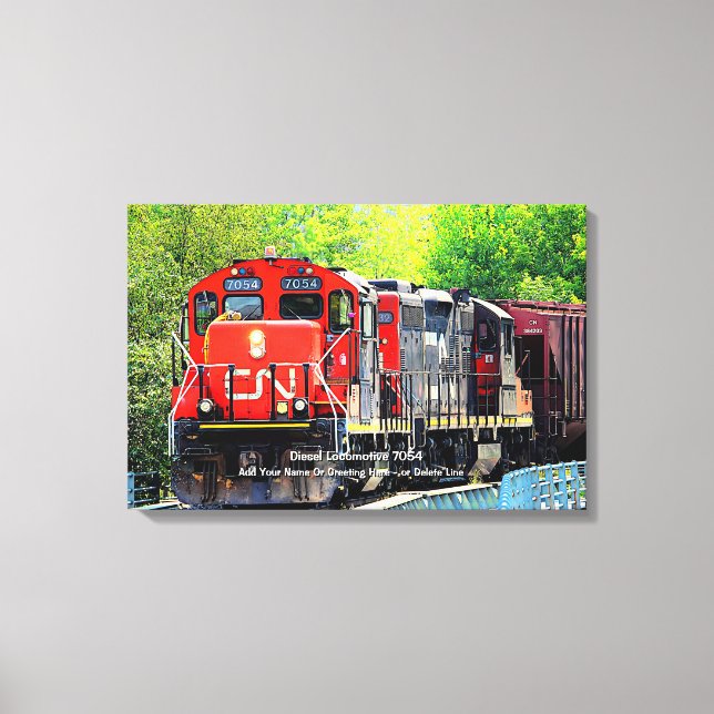 Toile Locomotive Diesel 7054 - Ajouter un nom (Recto)
