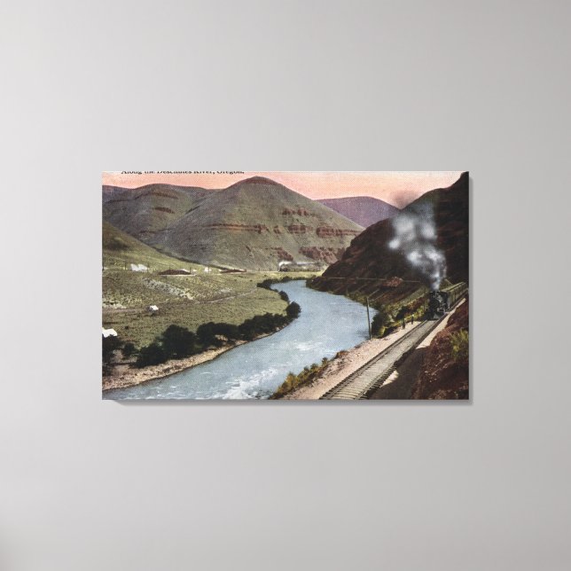 Toile Locomotives à vapeur sur la voie (Recto)