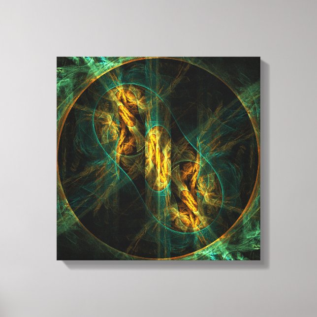 Toile L'oeil de la Jungle Abstrait Art Quad Canvas (Recto)