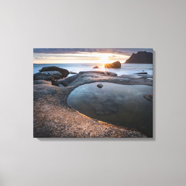 Toile Lofoten Islands Midnight Sun (Recto)