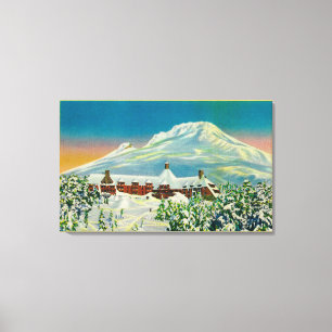Toile Loge de Timberline en hiver au capot de Mt.