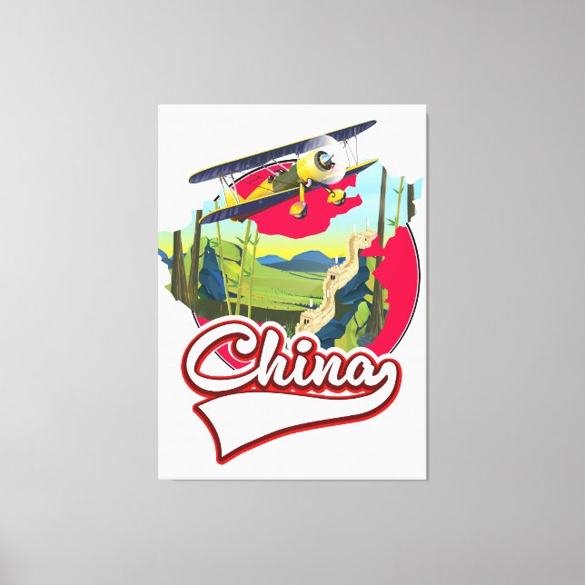 Toile logo de carte de voyage en Chine (Recto)