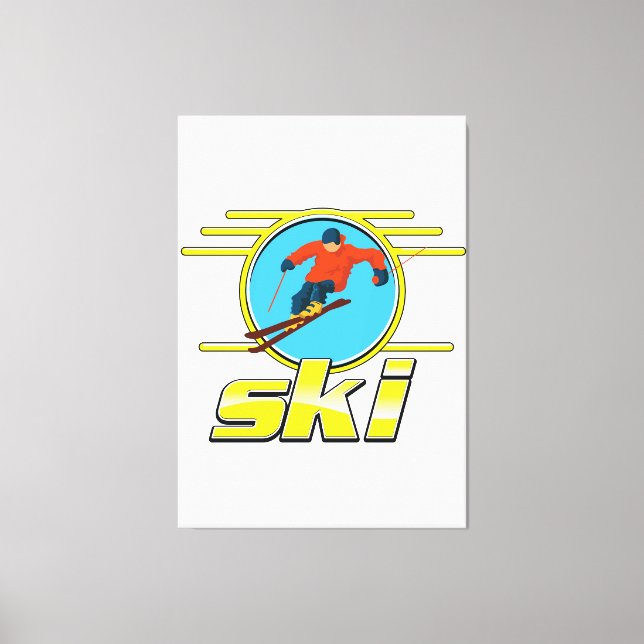 Toile Logo de ski rétro 90 (Recto)