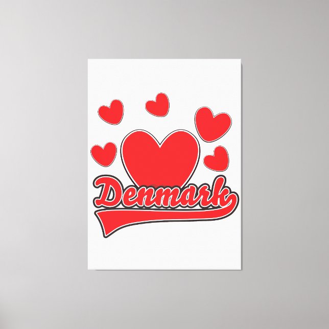 Toile Logo de style vintage Love Denmark (Recto)
