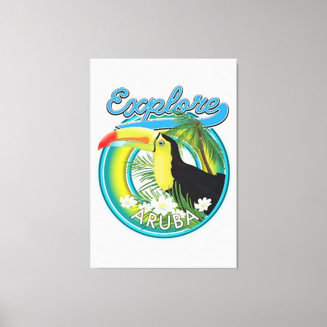 Toile Logo de voyage Explore Aruba (Recto)