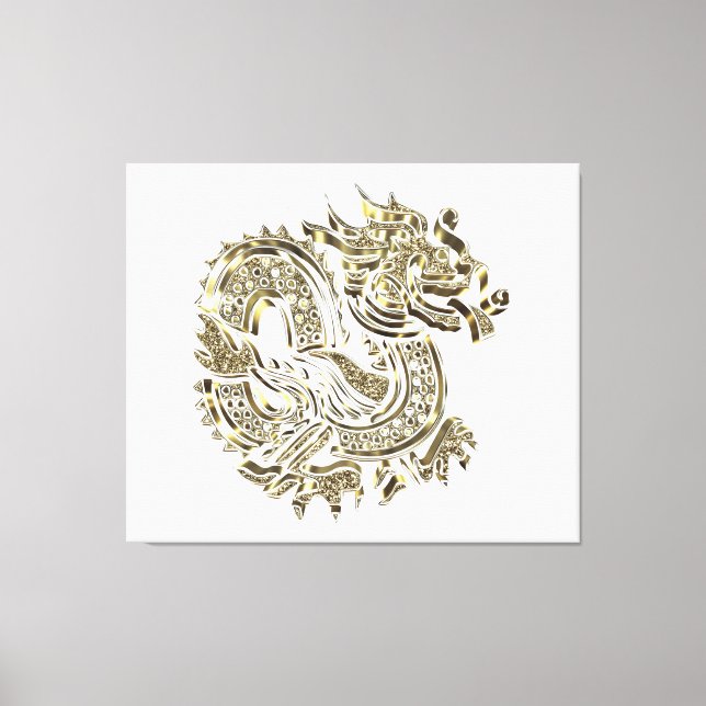 Toile Logo Dragon d'or élégant décoratif (Recto)