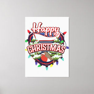 Toile Logo du dessin animé de Noël heureux