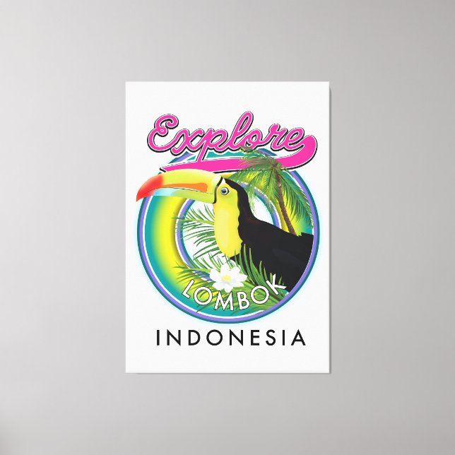 Toile Logo Explore Lombok Indonésie Travel (Recto)