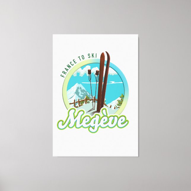 Toile Logo Megève france ski (Recto)