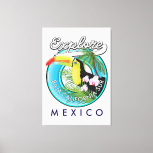 Toile Logo rétro de Basse-Californie du Sud Mexique