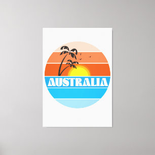 Toile Logo rétro du coucher de soleil australien des ann