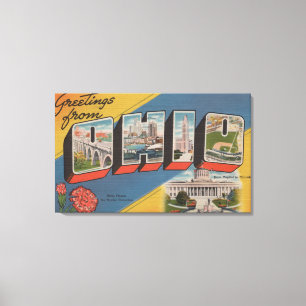 Toile L'Ohio (capitale de l'État/fleur) - grande scène