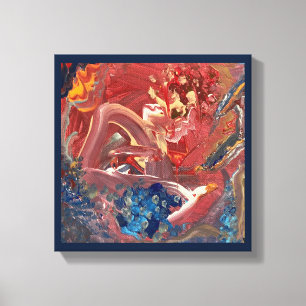 Toile L'oiseau et le lac peinture acrylique