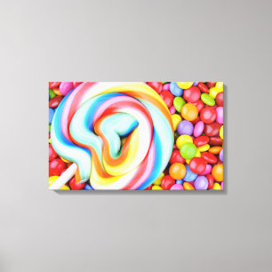 Toile Lollipop Et Smarties Multicolores