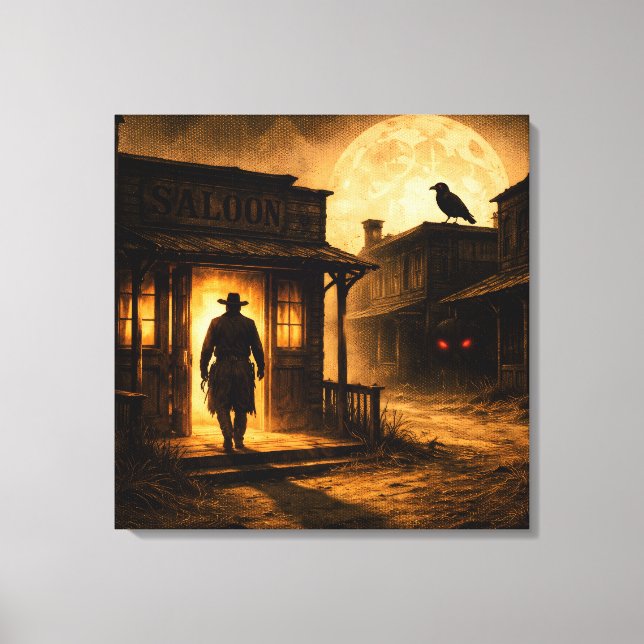 Toile L'Ombre du Saloon : Entrée gothique de la frontièr (Recto)