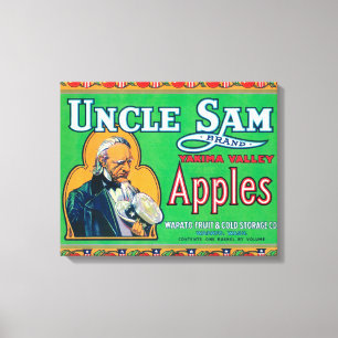 Toile L'Oncle Sam Apple marquent (vert) - Wapato, WA