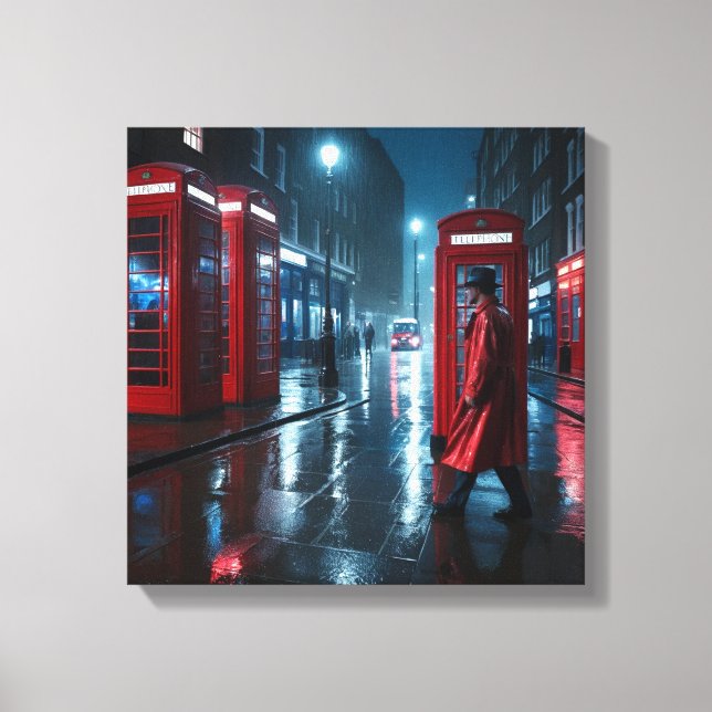 Toile London Rain and Red Coats (Recto)