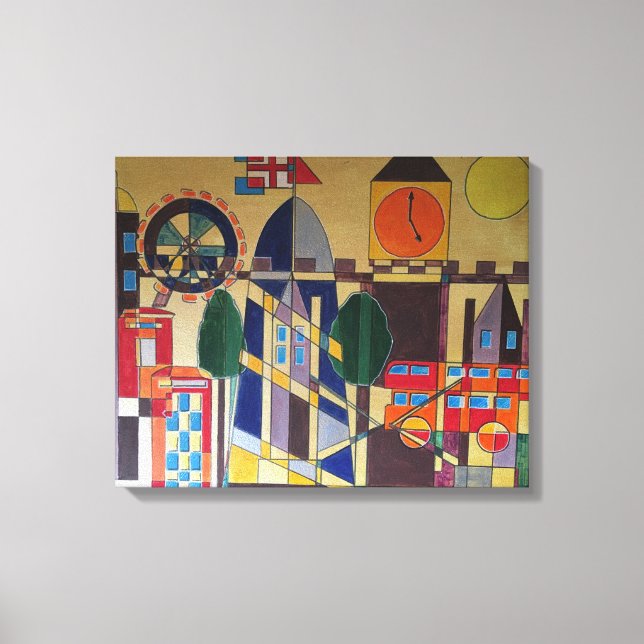Toile Londres Acrylc Cubisme (Recto)