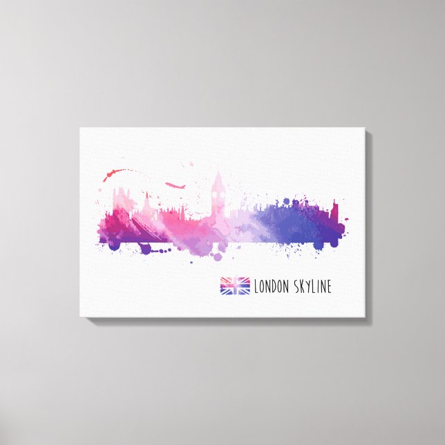 Toile Londres Angleterre Skyline Splash (Recto)