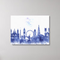 Londres Skyline - Aquarelle bleue