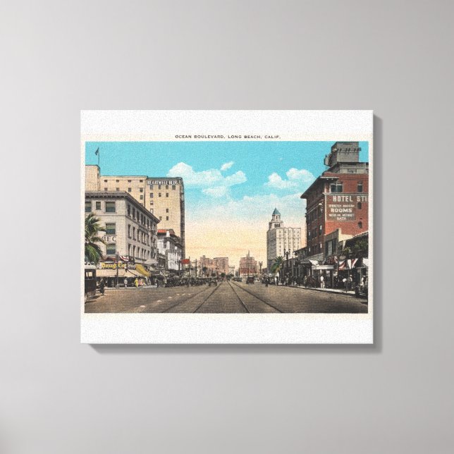 Toile Long Beach, CA - Ocean Boulevard View (Recto)
