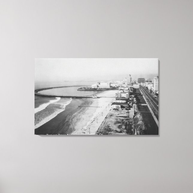 Toile Long Beach, California Rainbow Pier et Ocean (Recto)