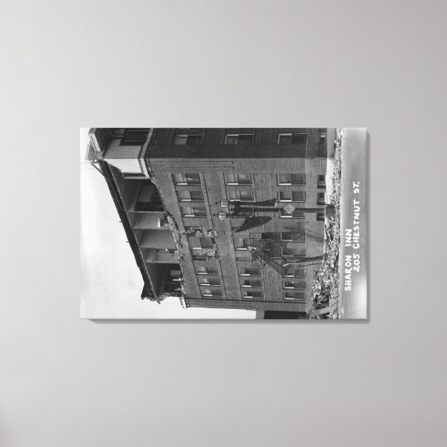 Toile Long Beach, Californie Voir Sharon Inn (Recto)