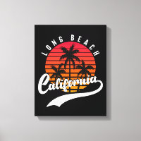 Long Beach Retro Sunset Canvas Imprimer