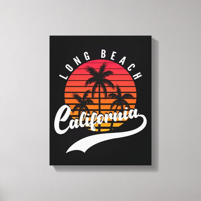 Toile Long Beach Retro Sunset Canvas Imprimer (Recto)