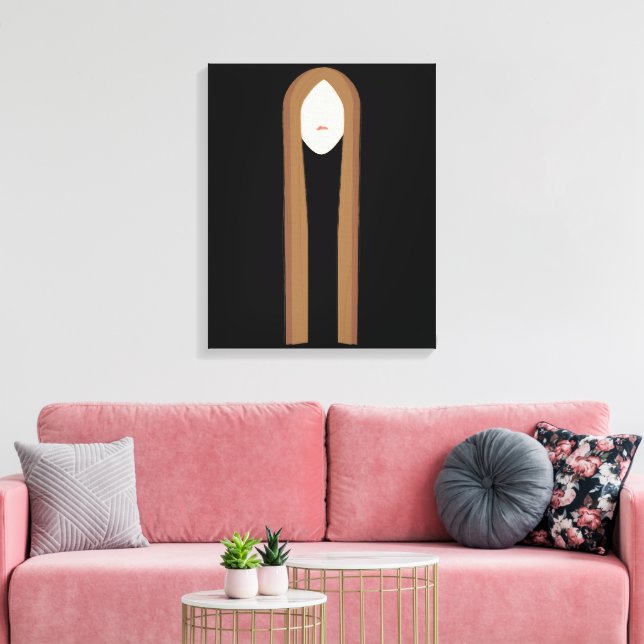 Toile Longue Chevelure Art | Portrait Moderne Minimalist (Insitu(Salon))