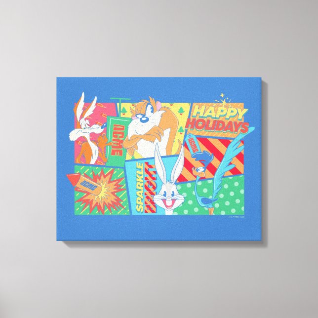 Toile LOONEY TUNES™ | Motif Joyeuses Fêtes (Recto)