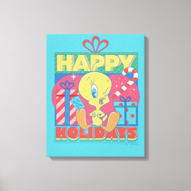 Toile LOONEY TUNES™ | TWEETY™ Joyeuses fêtes (Recto)
