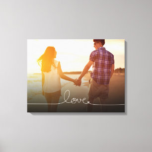 Toile Loopy Love Heart String Knot Modern Photo Canvas