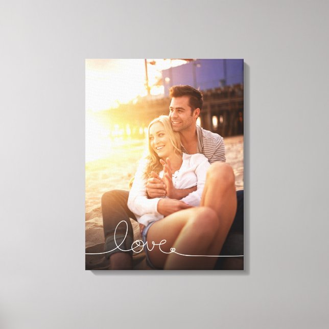 Toile Loopy Love Heart String Simple Knot Modern Photo (Recto)