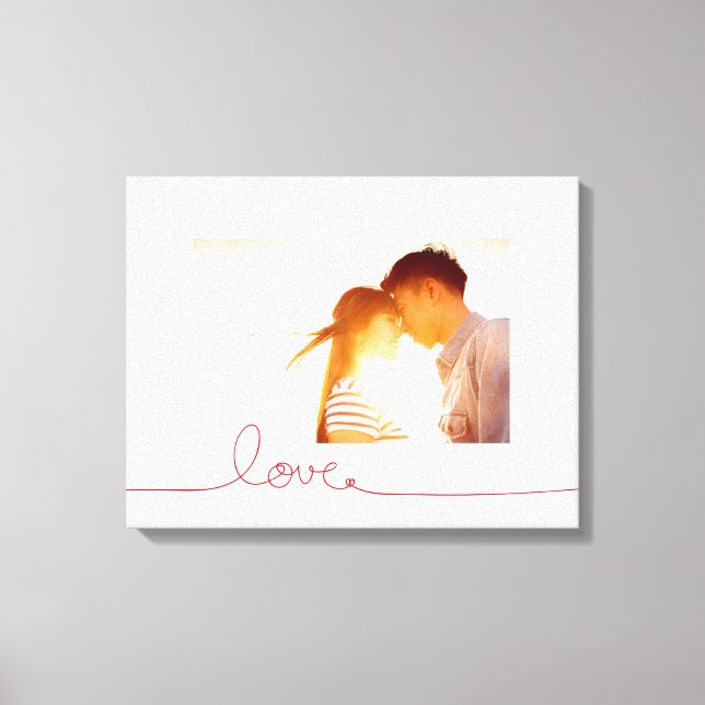 Toile Loopy Love Heart String Simple Knot Modern Photo (Recto)