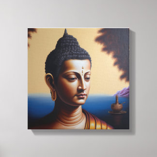 Toile lord bouddha peinture à l'huile