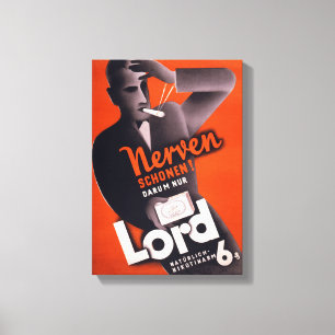 Toile Lord Cigarettes Poster vintage allemand restauré