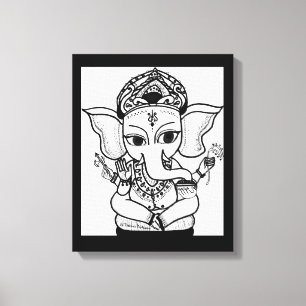 TOILE LORD GANESHA PEINTURE ACRYLIQUE