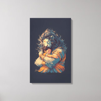 Toile Lord Narasimha Hugging Prahlada Canvas Mur Art